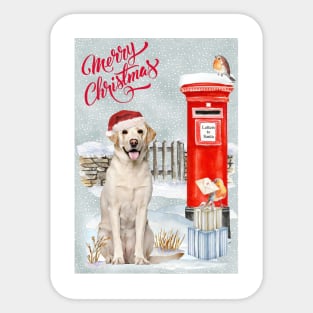 Labrador Retriever Merry Christmas Santa Dog Sticker